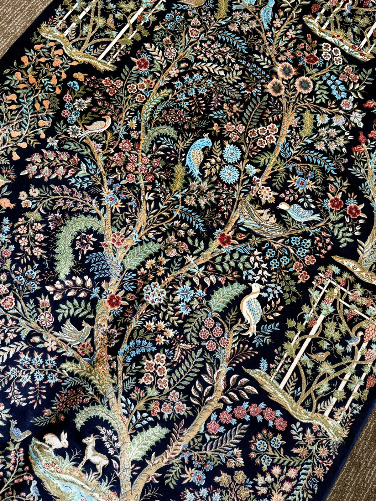 Silk Rug 3 x 5 feet Beautiful Dark Tree of Life Design High Quality Carpet gallery