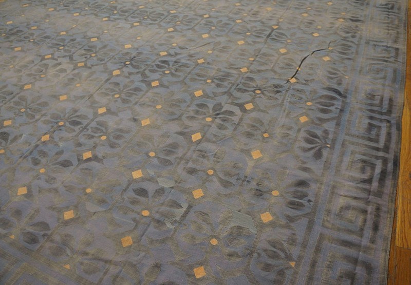 16X24 Antique Indian Dhurries Blue Cotton Area Rug 1920 gallery