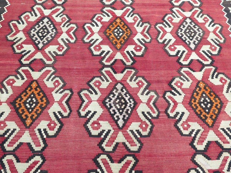 Anatolia Kilim, Vintage Rug, Floor Rug, Red Kelim, Area Rug 80"X120" Wool Carpet gallery