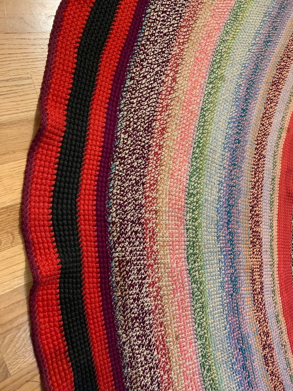 Oval Braided Rug Large 10 X 13 feet Rainbow Folk Art Handmade carpet Cabin Rug gallery