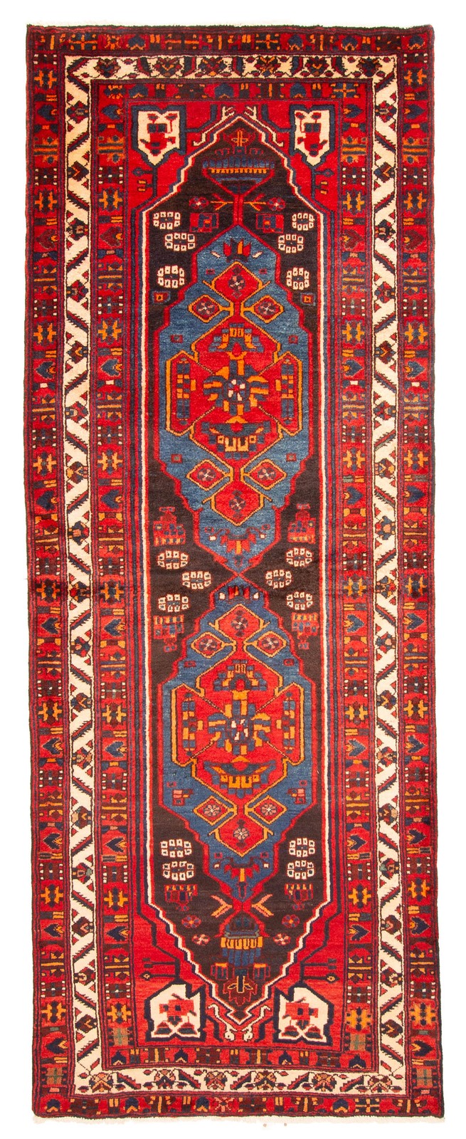 3'5" x 9'4" Vintage Hand-knotted Runner Rug Traditional Oriental Wool Carpet gallery