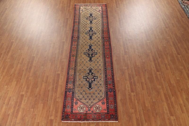 Vintage Koliaei Traditional Runner Wool Rug 3' 5" x 12' 5" Handmade Hallway Rug gallery