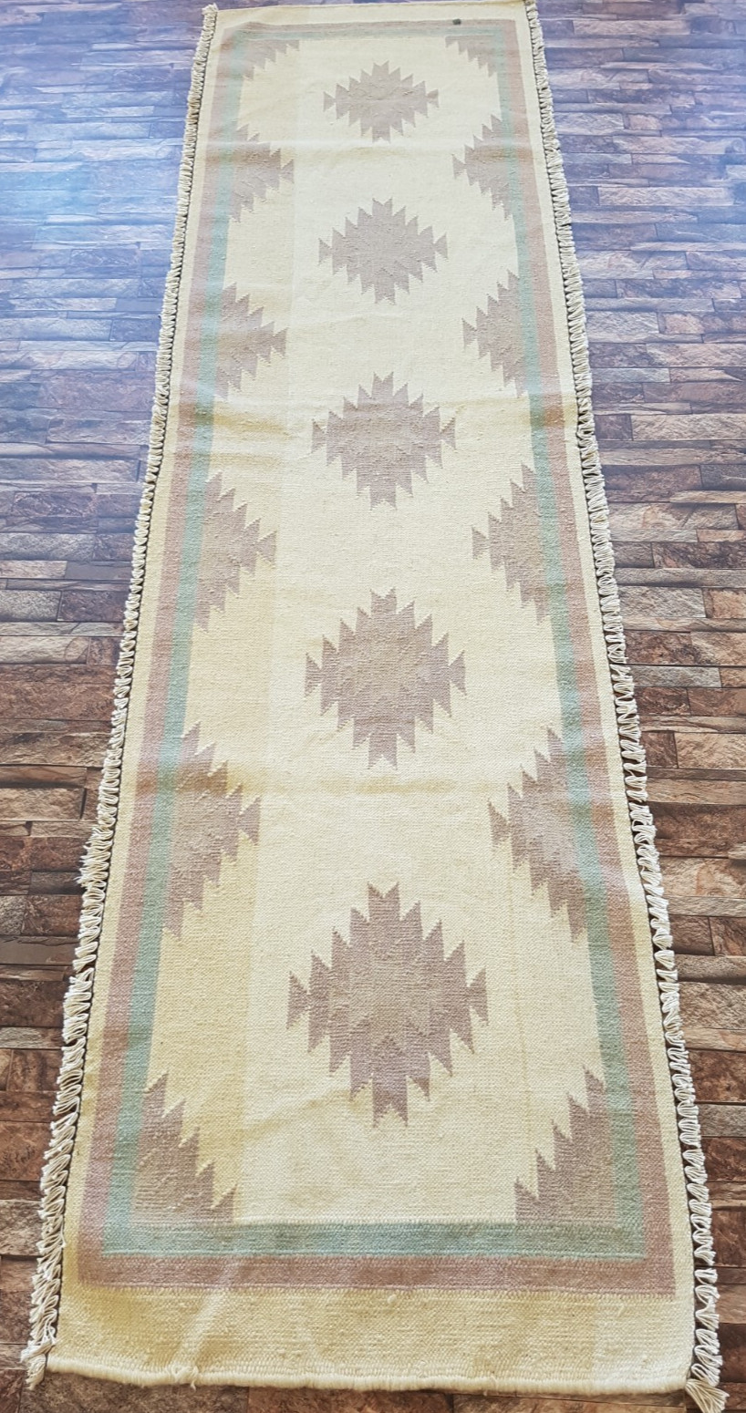 Vintage Handmade Traditional Turkish Kilim Floor Rug Carpet 252x66 cm gallery