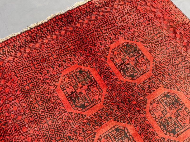 4'5x6'8 Ft Vintage Handknotted Turkoman Bokhara Gul Wool Area Rug gallery