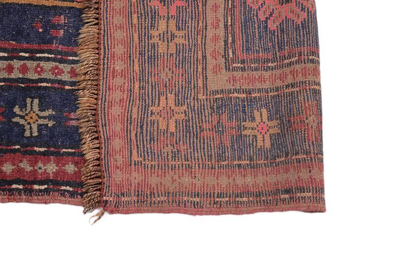 Tribal Medallion Geometric Afghan 3' 11" x 7' 1" Red Hand Knotted Area Rug gallery