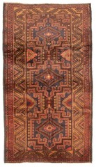 Vintage 3’4″ x 6’3″ Traditional Hand Knotted Vegetable Dye Wool Area Rug