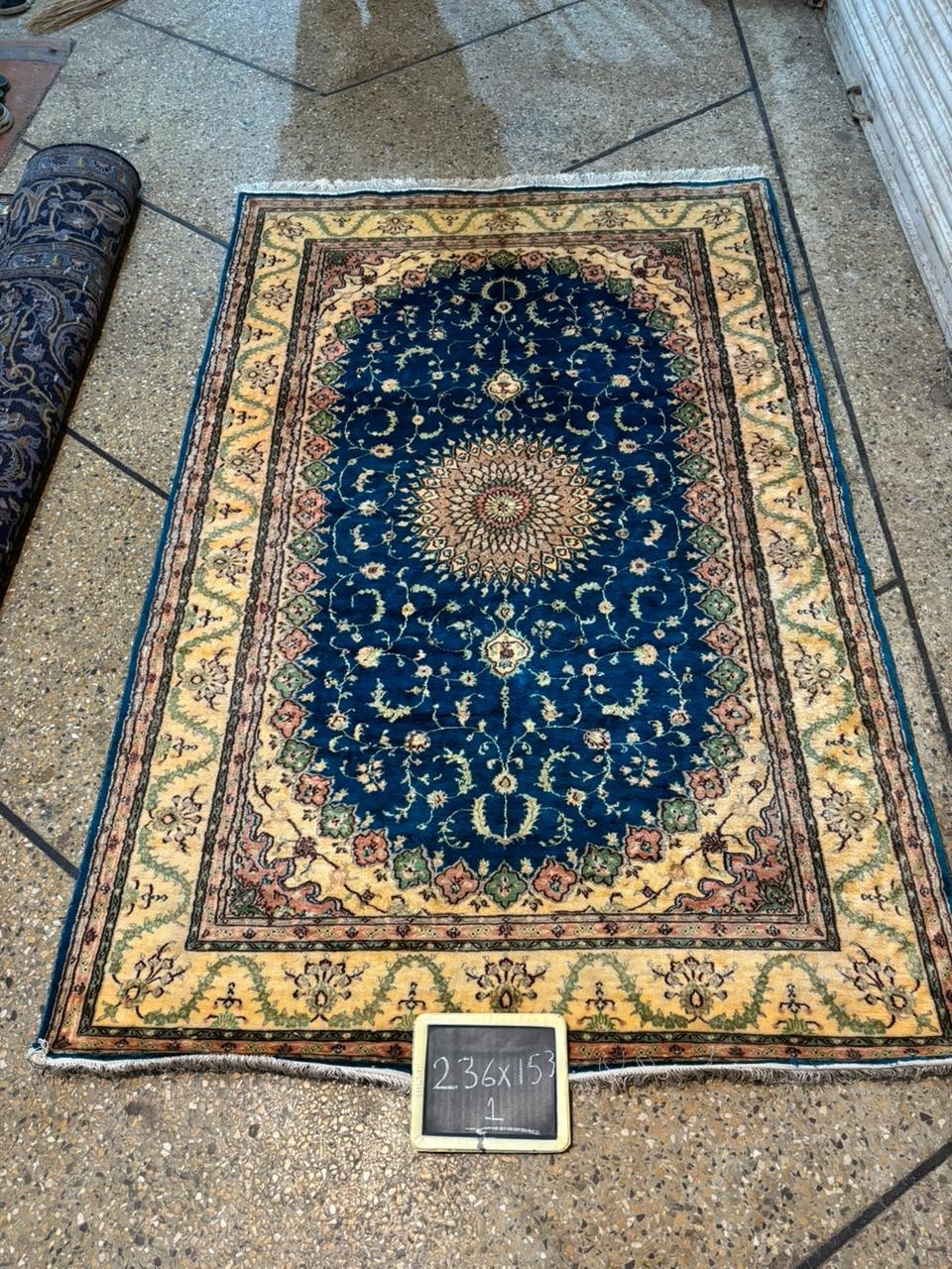 5 X8 COLLECTORS' ITEM Vintage Stunning Natural 100% Silk Floral Oriental Carpet gallery