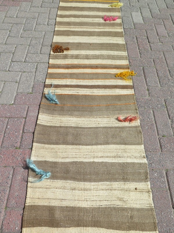 Rug Runner, Stairs Rug, Hallway Rug, Wool Kilim Runner, Carpet Runner 23"x121" gallery