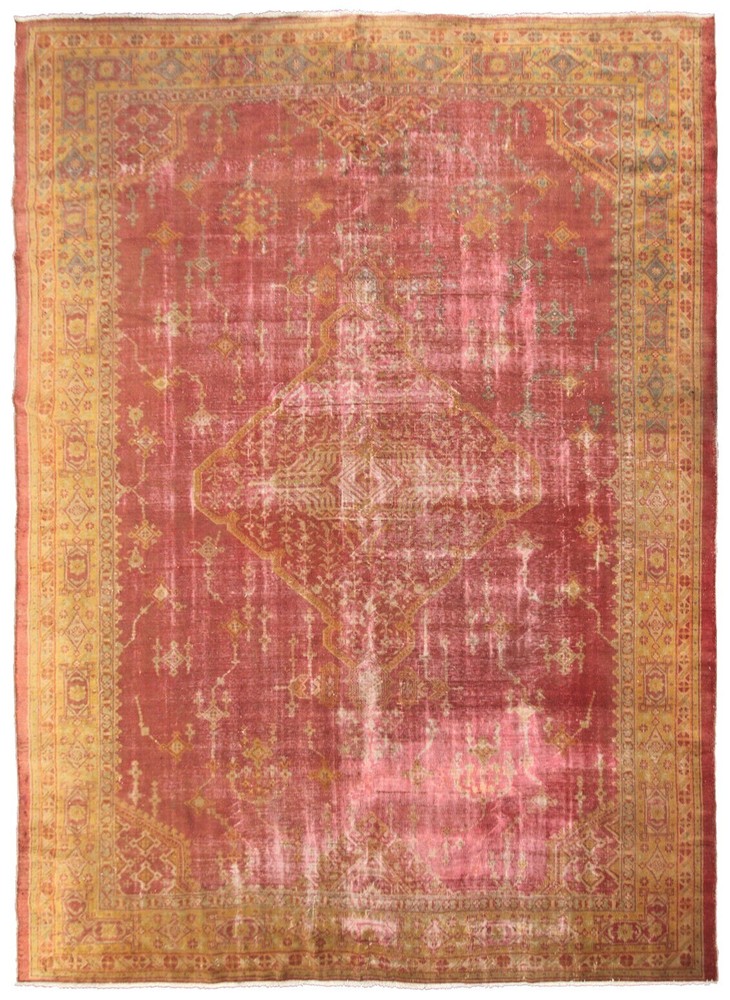 10x12 Rare Antique Turkish Oushak Rug "Shabby Chic" 300cm x 345cm c.1870