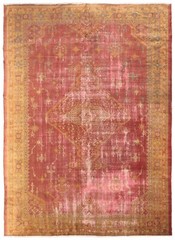 10×12 Rare Antique Turkish Oushak Rug “Shabby Chic” 300cm x 345cm c.1870