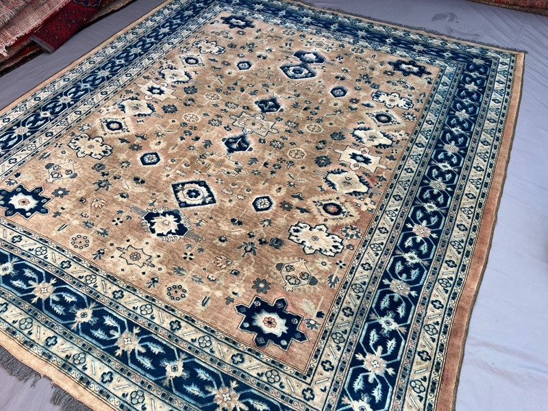 8'3x9'4 ft Caucasian All-Over Geometric Floral Handknotted Wool Vintage Rug gallery