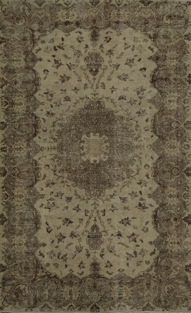 Exquisite Vintage Beige Rug 5x10 Hand-knotted Wool Distressed Turkish Carpet