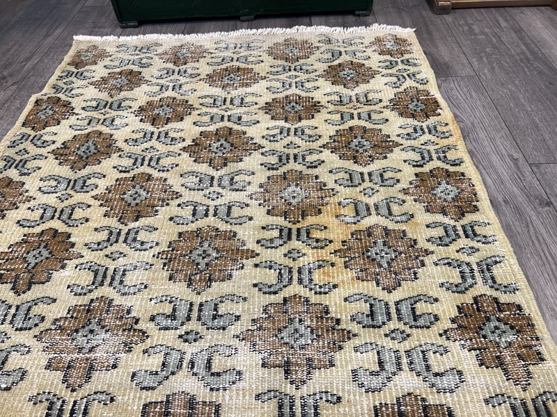 Vintage Rug, 3.3 x 6.6 ft, Turkish Rug, Beige Rug, Oriental Rug, Oushak Rug gallery