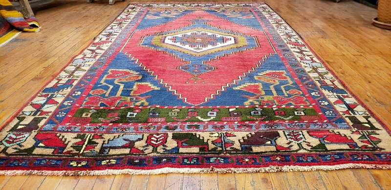 Exquisite Antique 1900-1939s Wool Pile Vibrant Natural Color Area Rug 4'10''x9'2 gallery