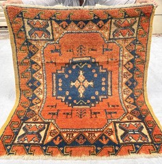 COLLECTORS’ ITEM Semi Antique Stunning Squarish Kazak Fine Quality Caucasian Rug