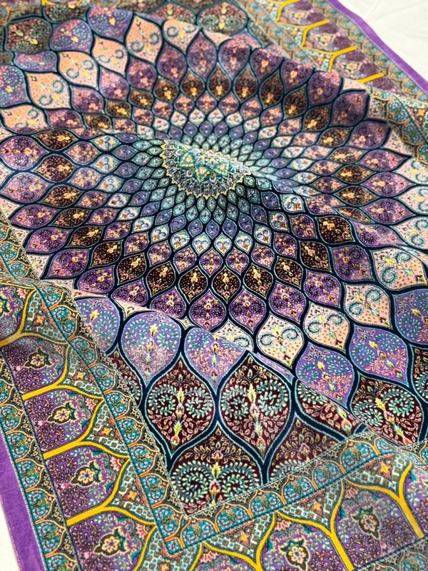 Silk Rug 3 x 5 Feet Floral Dome Design High Quality Soft Luxurious Carpet gallery