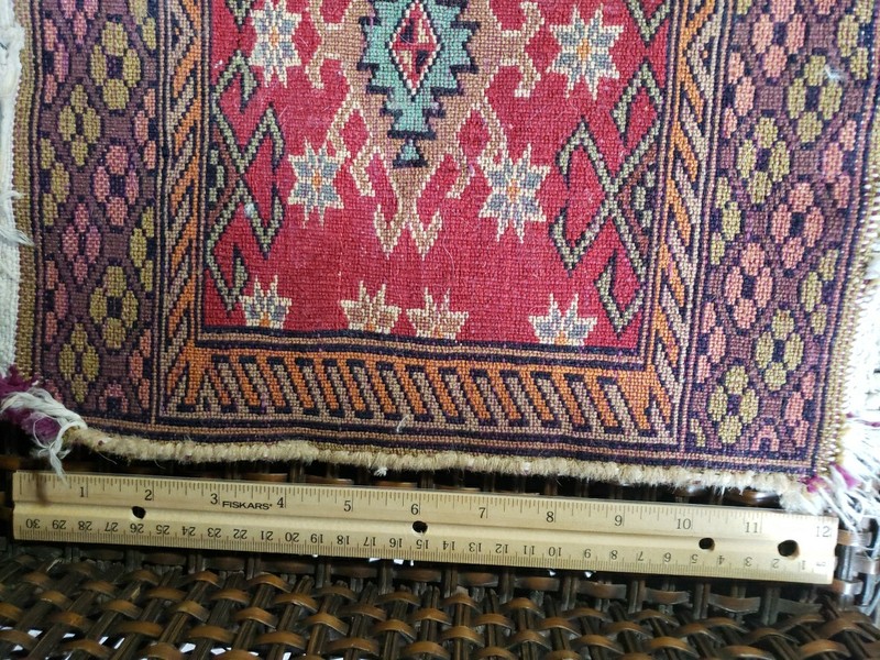 Small Vintage Tribal 1' X 1' Turkish Rug Hand Made Dollhouse Or Salesman Sample gallery
