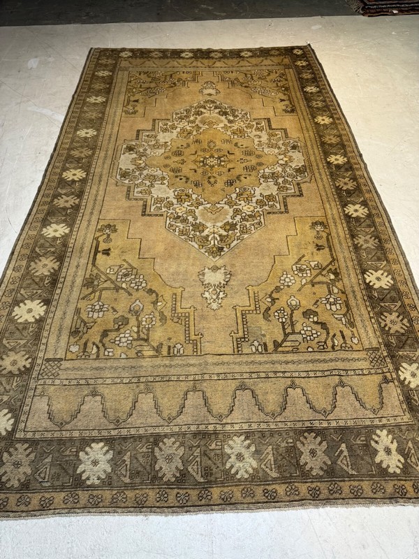 Oriental Hand-Knotted Wool Area Rug Turkish Oushak Ivory/Beige/Brown 7' x 12'9" gallery