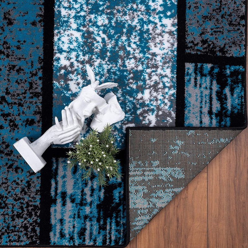 Home Decor Turquoise Rugs Geometric Modern Abstract Area Rug Stylish Premium Rug gallery