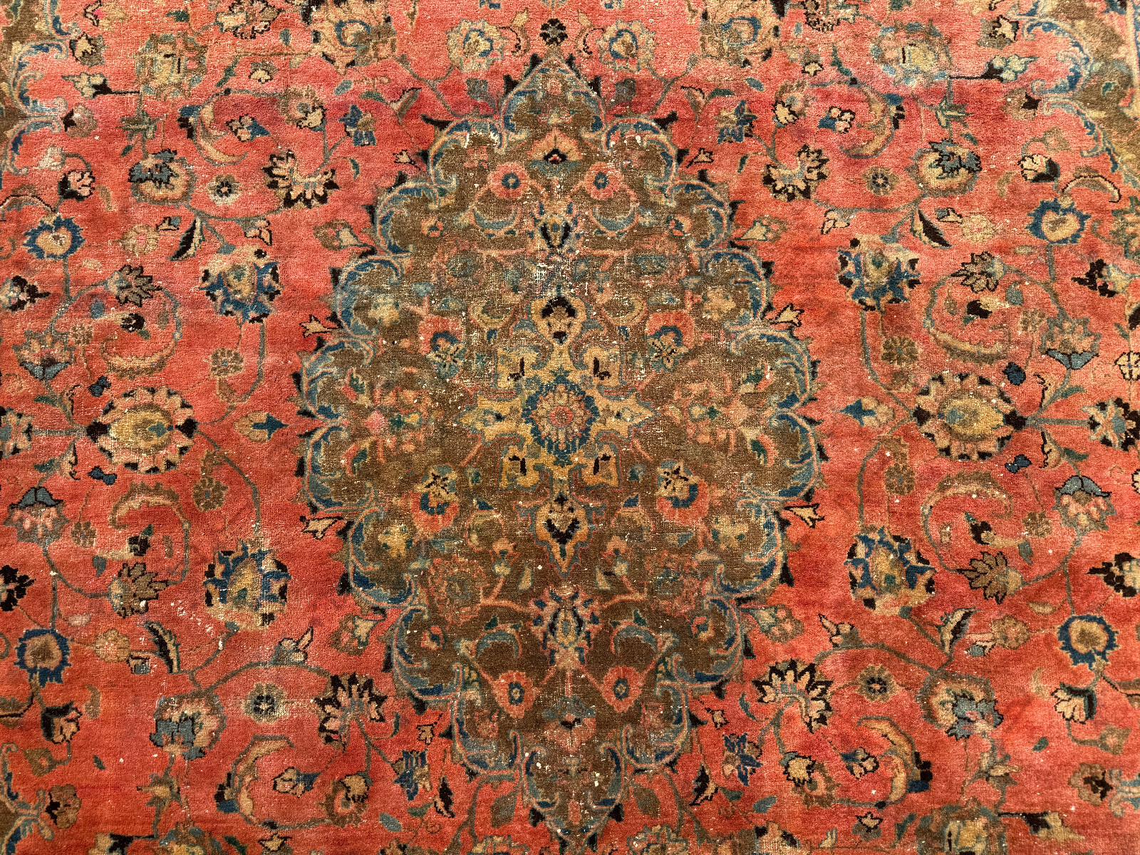 8x11 PINK ANTIQUE RUG ORIENTAL HAND-KNOTTED handmade real colorful coral 8x10 ft gallery
