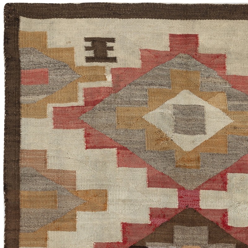 5x7 Ft MidCentury Navajo Rug, Crystal Style, Natural & Earth Tones, Ca 1940–1955 gallery
