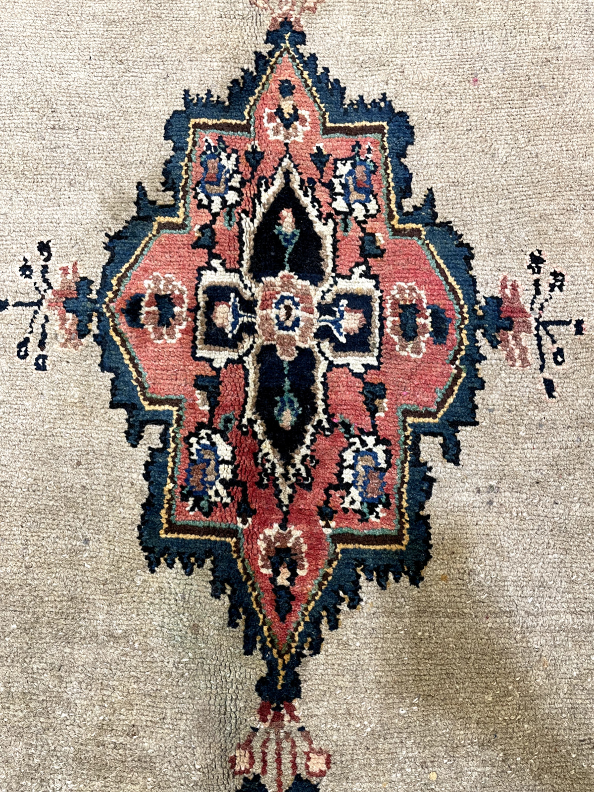 Antique Oriental Hand-Knotted Wool Area Rug Beige/Terracotta/Blue 6'10" x 9'10" gallery