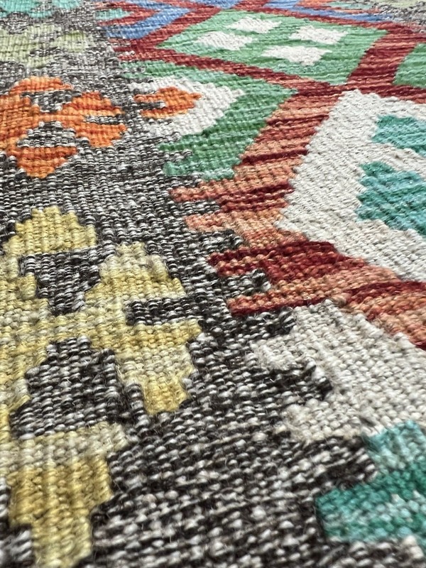 Handmade Kilim Runner wool natural colours Afghan Traditional 291cmx79cm gallery