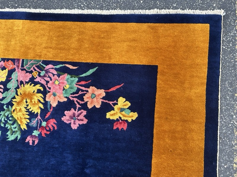 Ci 1920's ANTIQUE ART DECO CHINESE NICHOLS RUG 6.2x8.11 RARE SIZE BEAUTY gallery