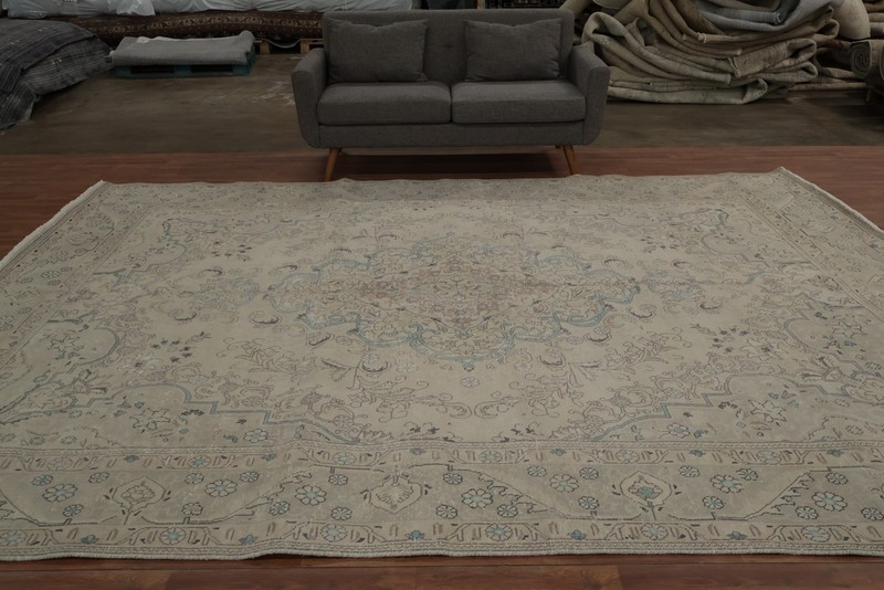 Distressed Muted Vintage Area Rug 10x13 Wool Hand-knotted Living Room Carpet gallery