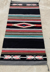 Vintage Handmade Traditional Navajo American Striped Kilim Floor Rug 163×78 cm