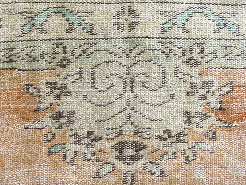 Wool Carpet, Area Rugs, Orange Turkish Rug, Distressed Rug, Floor Rug 65"X108" gallery