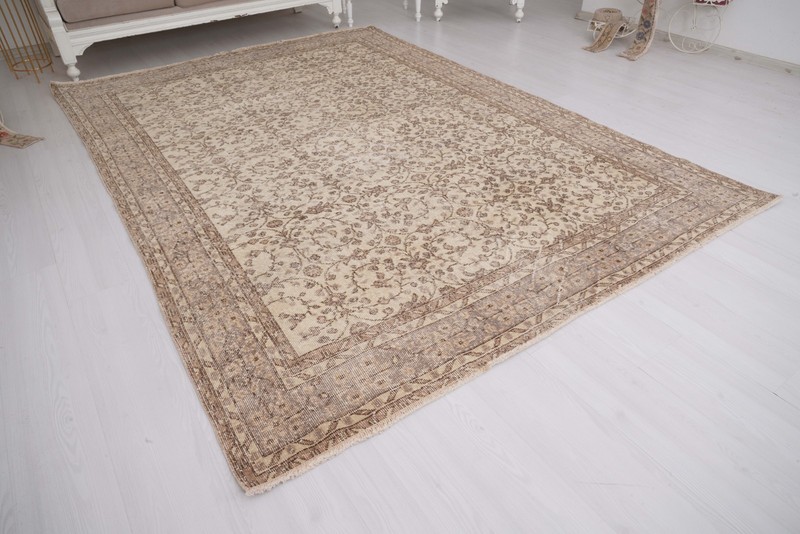 7x10 Turkish Large Rug Vintage Oversize Carpet Traditional Handmade Oushak, 390 gallery