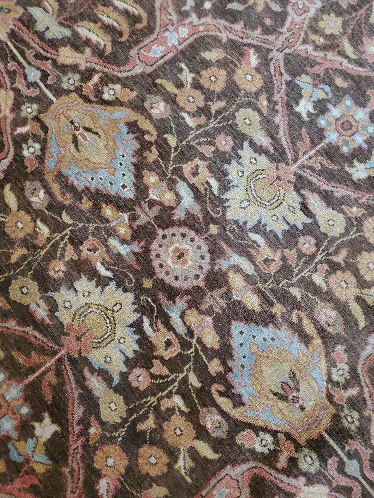 8 x 10 VINTAGE DESIGN FINE VEG DYE INDO USHAK TURKISH ANTIQUE HERIZ SERAPI