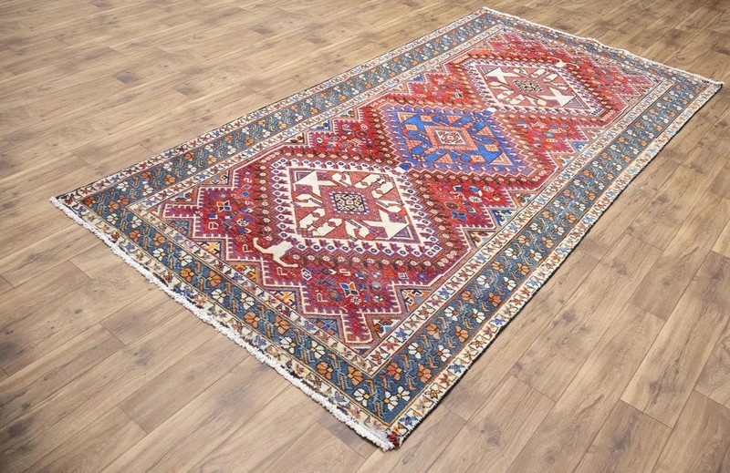 Semi-Antique Distressed Geometric Tribal Oriental Rug Entryway Carpet 5x10 Ft gallery