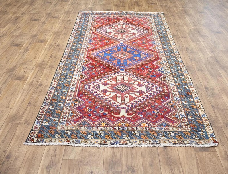 Semi-Antique Distressed Geometric Tribal Oriental Rug Entryway Carpet 5x10 Ft gallery