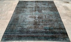 Vintage Afghan Rug, Zero Pile Muted Rug, Traditional Area Carpet (10×12 ft.)