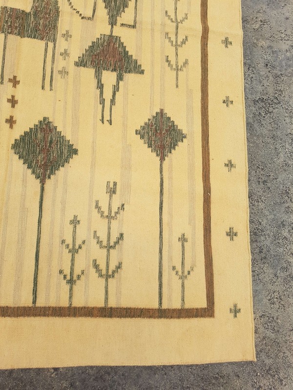 Antique Handmade Scandinavian Beautiful Multicolor Kilim Rug Carpet 223x155cm gallery