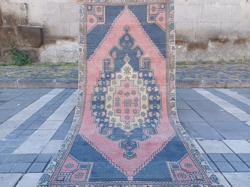 Turkish Arisaman Vintage Area Rug 3.77 x 8.33 ft , 4x8 Handmade Rug 115 x 254 cm gallery