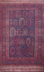 Blue Tribal Antique Late 19th Century Afghan tribal Rug