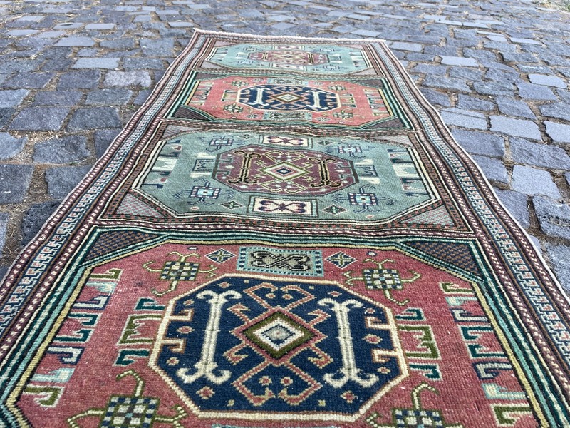 Turkish Vintage Rug Handmade Wool Rug Bohemian Runner Rug Home Rug2,0 x 4,7 ft gallery