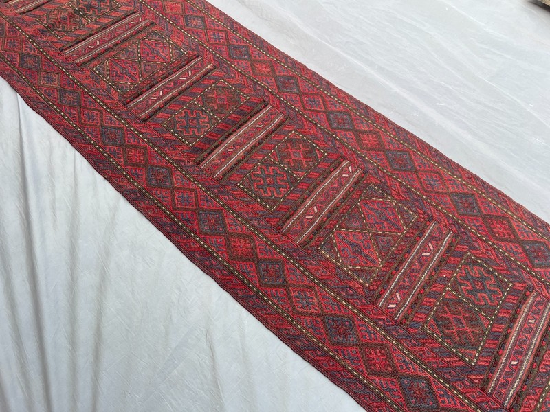 2'5 x 9'4 ft Vintage Afghan Baluchi Flat Weave Runner Rug Handmade Tribal Carpet gallery