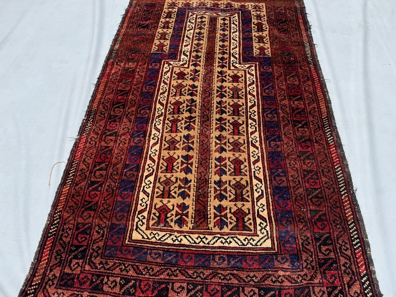 3x5 Ft Hand Knotted Afghan Baluchi Area Rug Antique Geometric Oriental Carpet gallery