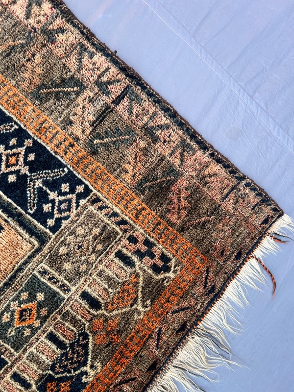 2'6x4 ft Tribal Prayer Mihrab Geometric Handknotted Wool Vintage Rug gallery