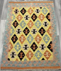 Vintage Kilim Traditional Hand Made Oriental Wool Kilim 4ftx3ft 129cmx87cm