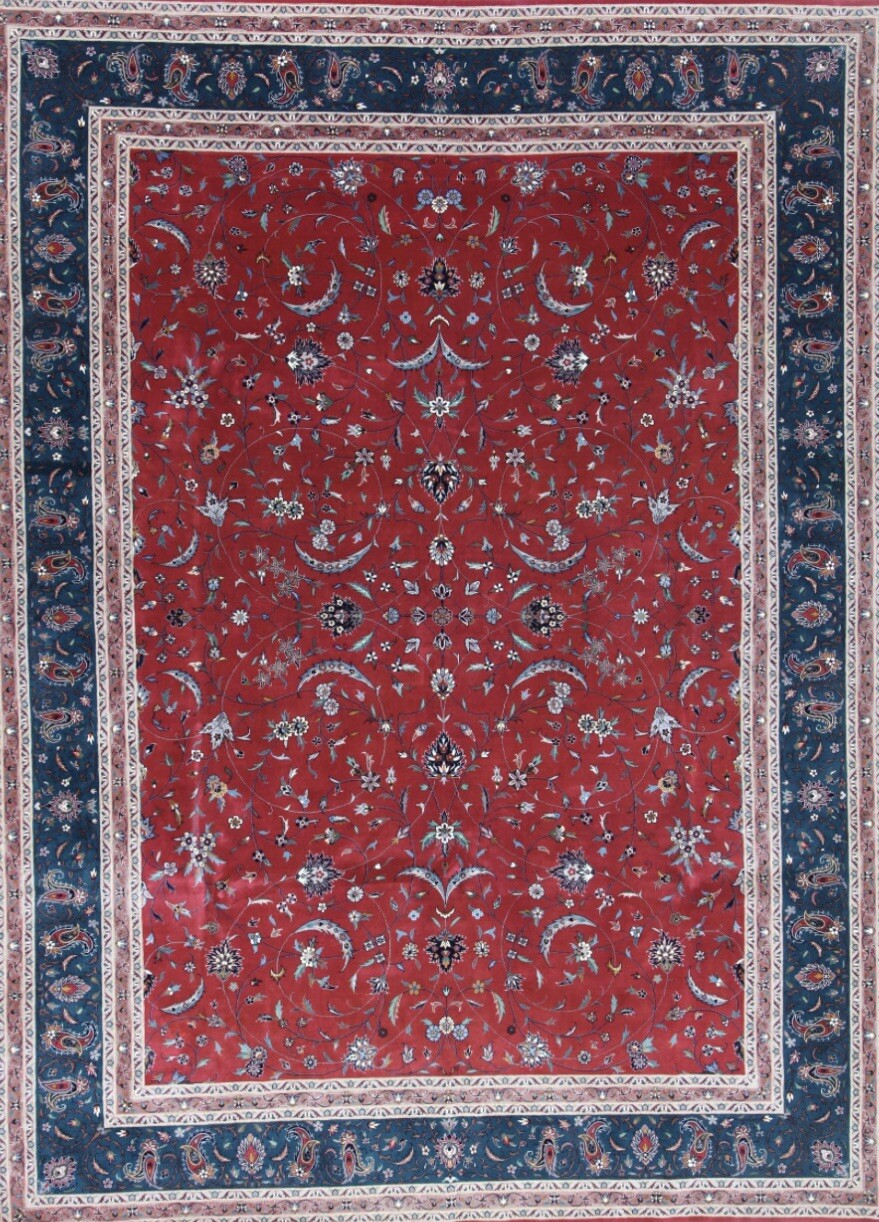 Chinese Wool Pile Red Keshan Area Rug Vintage Rare Beauty 9 X 12 Elegance. gallery