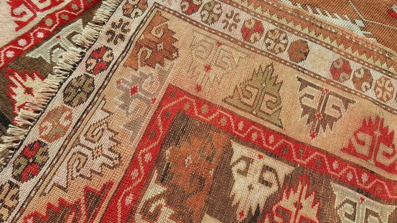 Decorative Cr1900-1939s Natural Dyes 4'9"×7'5" Oushak Prayer Rug gallery