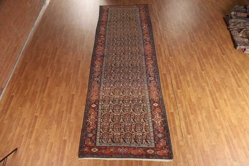 Pre-1900 Paisley Senneeh Vegetable Dye Runner Hand-made Antique Rug 5x16 Carpet gallery