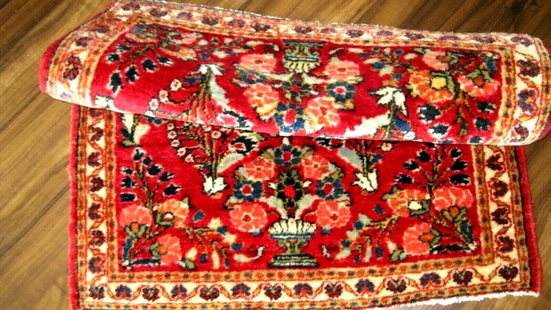 AMAZING ANTIQUE 1920 SMALL FULL PILE RUG WITH GREAT COLORS EXCEPTIONAL gallery