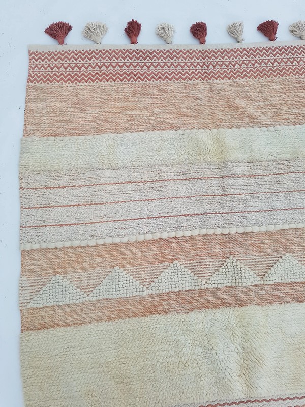 Vintage Handmade Traditional Geometric Brown Beige Kilim Rug Carpet 234x154cm gallery