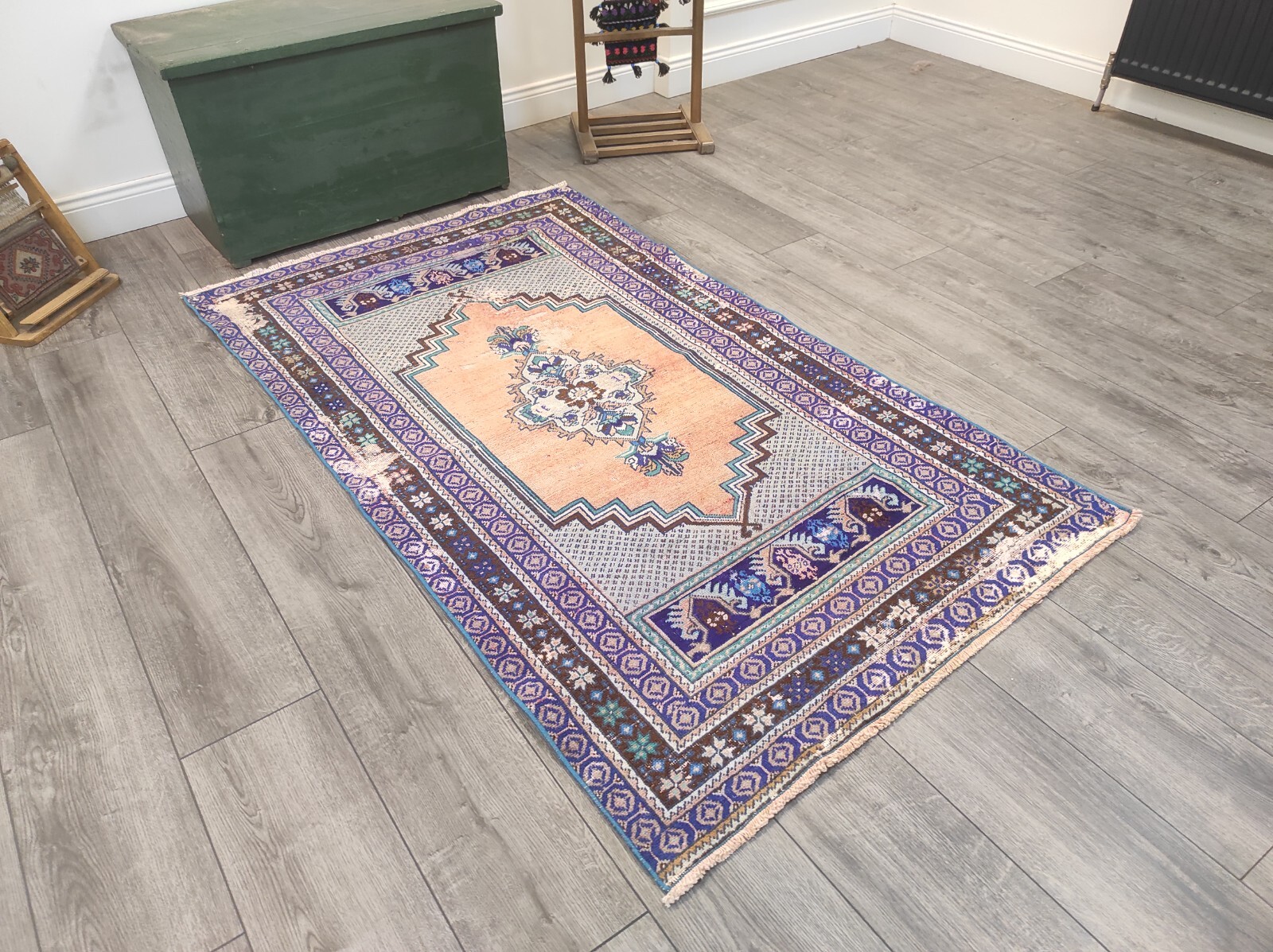 Purple Area Rug, Ethnic Design Handwoven 0 Wool Rug, Area Carpet gallery